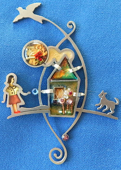 Custom Girl House Dog Resin pin