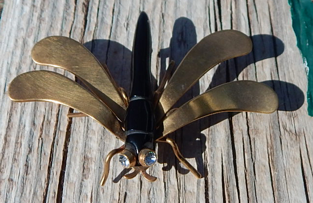 bakelite and copper moth pin