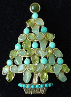 Swoboda peridot & turquoise tree pin