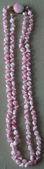 Pink glass bead necklace