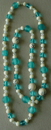 Crystal, glass, bone & bead necklace