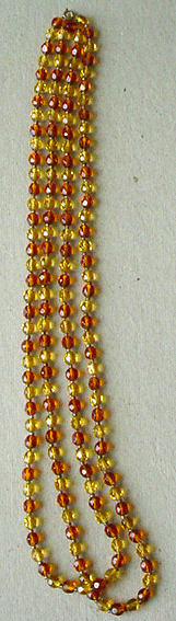 Old brown & yellow crystal bead necklace