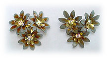 Coro flower clip earrings