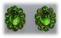 Weiss green glass earrings