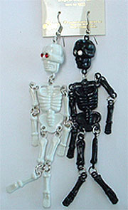 Plastic skeleton hook earrings
