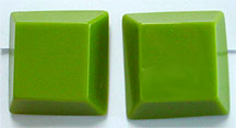green plastic square clip earrings