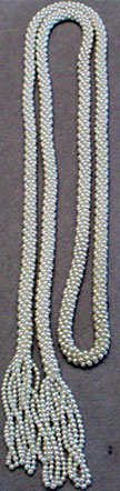 Faux pearl bead rope necklace