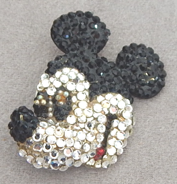 wendy gell rhinestone mickey mouse face pin