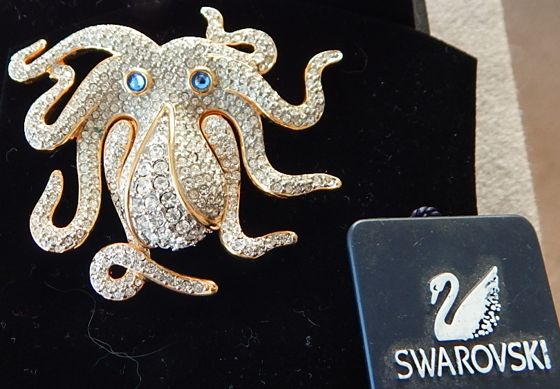 swarovski octopus pin