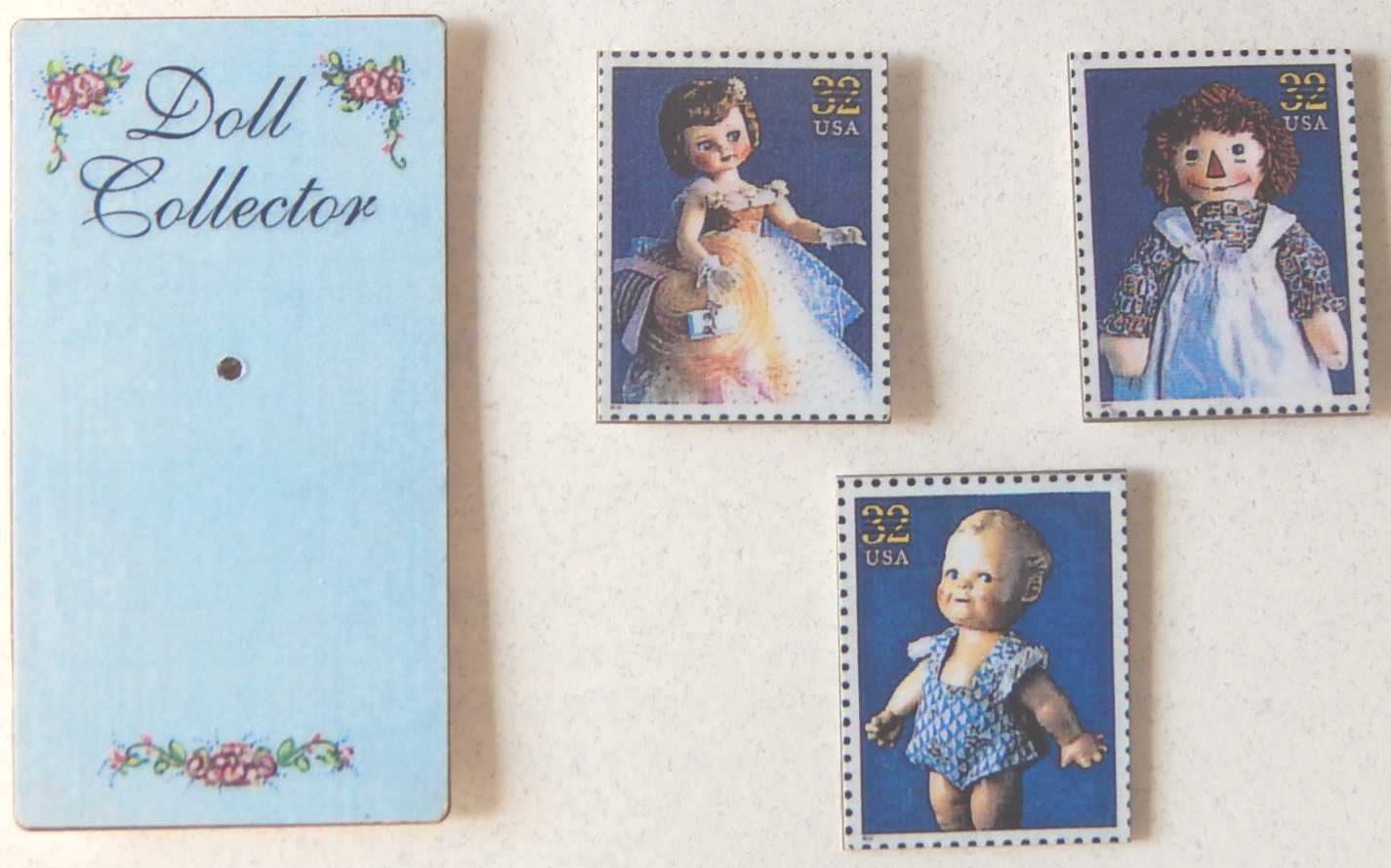 American Dolls postage stamp jewelry