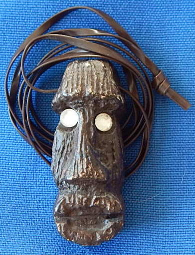 Carved wood native pendant