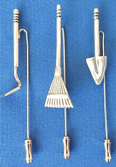 Canada 925 sterling garden tool 3" stick pins