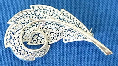 Germany sterling 2" lacey leaf pin