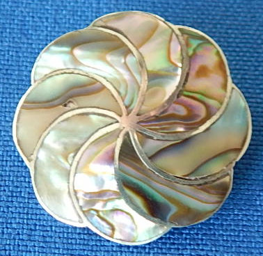 Mexican silver abalone pin