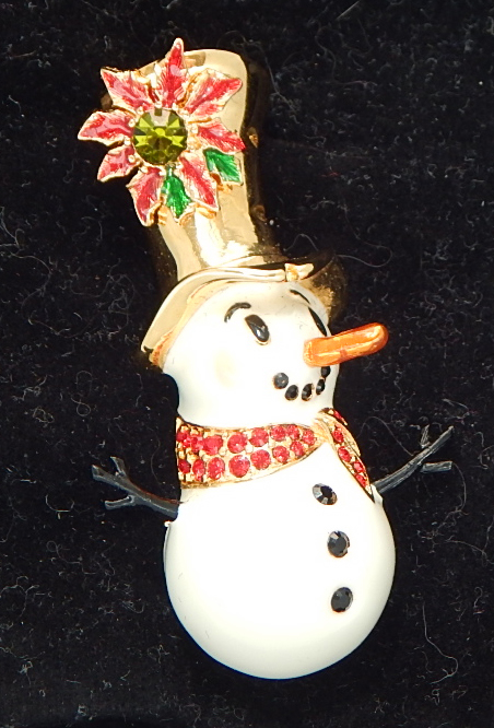 Christopher Radko seasonal snowman pin