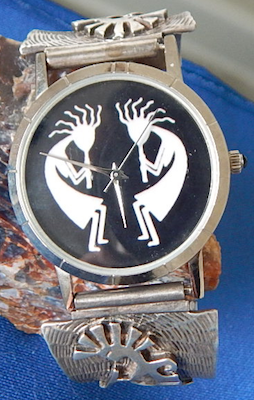 Kokopelli Watch with Silver designer band