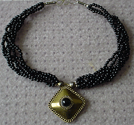 Black braided bead choker