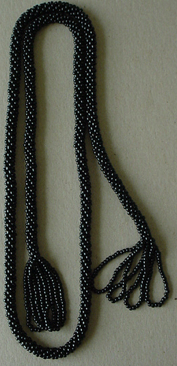 Black beads crocheted rope necklace