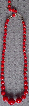 Red crystal bead necklace