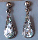 Mexican sterling & abalone screw back earrings