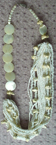 Mother of pearl shell bead necklace