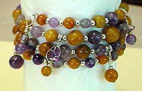 S344 Amethyst and agold agate bracelet