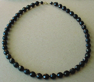 Black crystal bead necklace