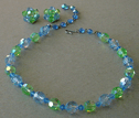 Blue & green crystal necklace