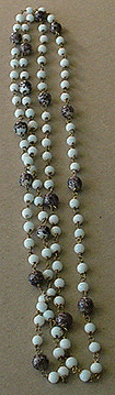 Milk glass & love bead necklace