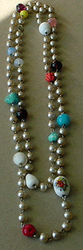 Faux pearls & love bead necklace