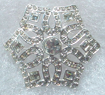 Large Rhinestone Snowflake Pin