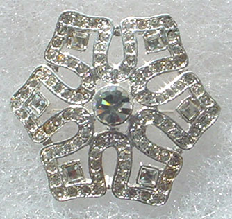 Medium Rhinestone Snowflake Pin