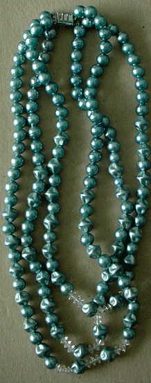 Faux pearl & crystal bead necklace