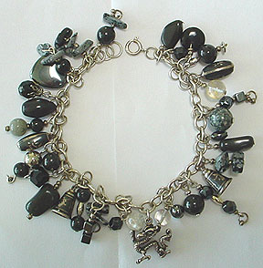 Sterling dragon charm bracelet