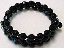 Vintage black bead coil bracelet