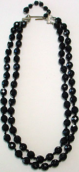 Vintage Austria black bead necklace