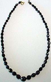 Vintage black bead necklace