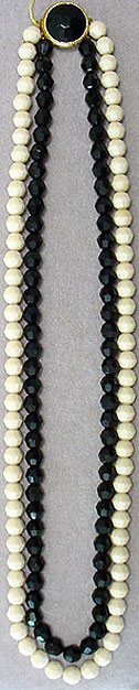 Black ivory glass bead necklace